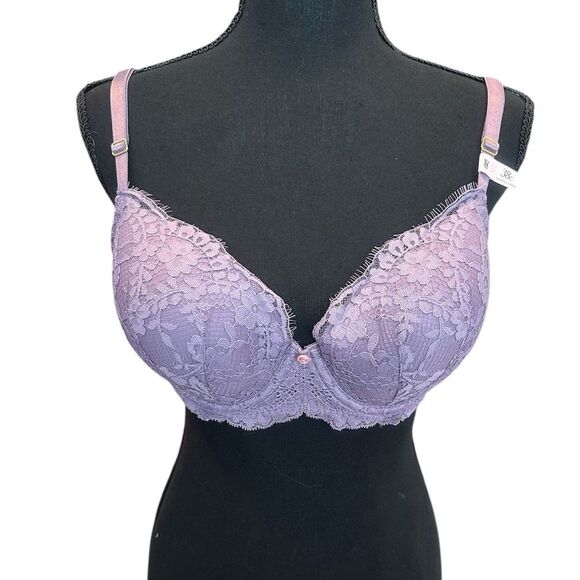 Victoria’s Secret Dream Angels Lace Underwire Bra Size 38C NWT Purple Lace - Picture 2 of 9